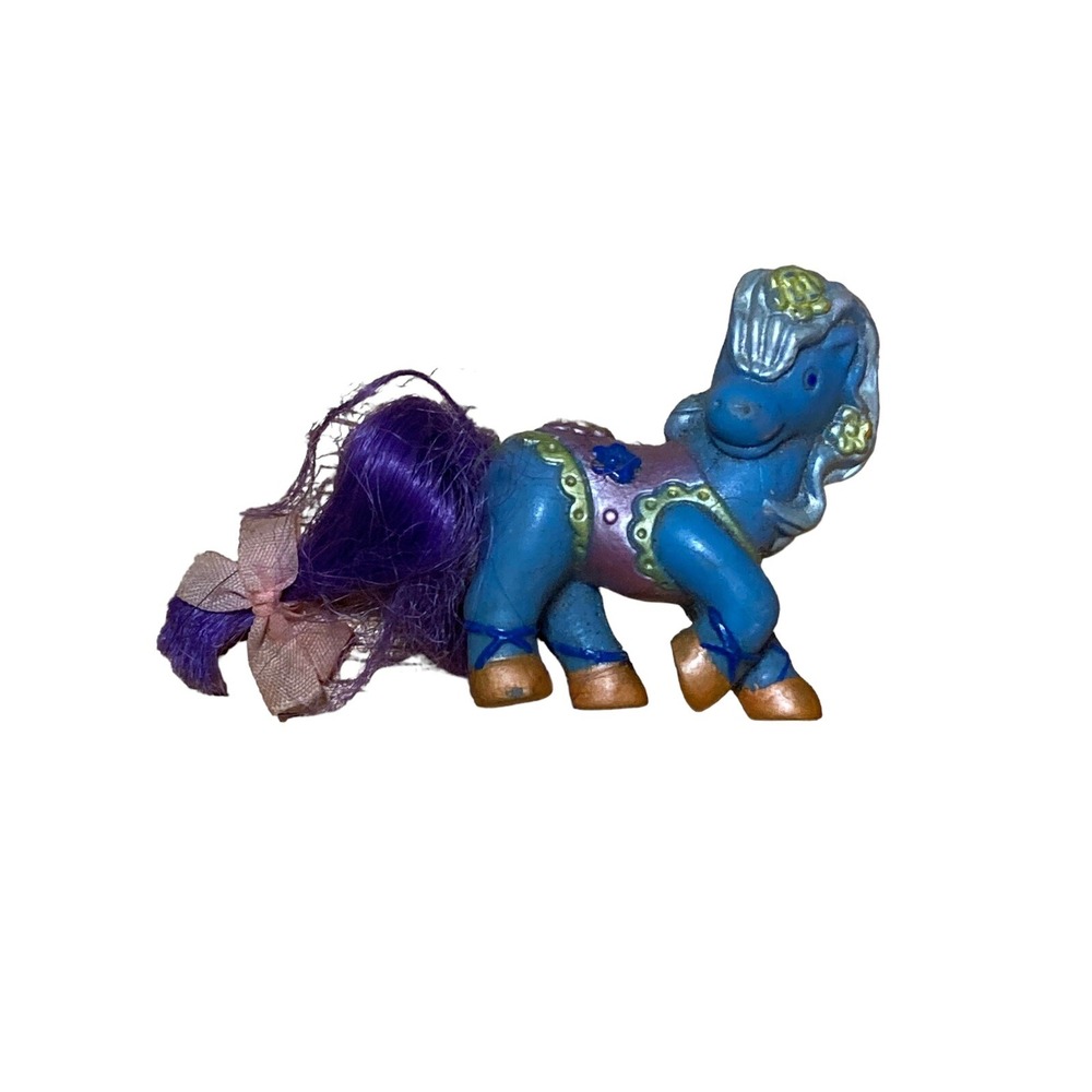 Vintage Tara Toys Carousel Cuties Minature Pony Horse Figure Blue purple